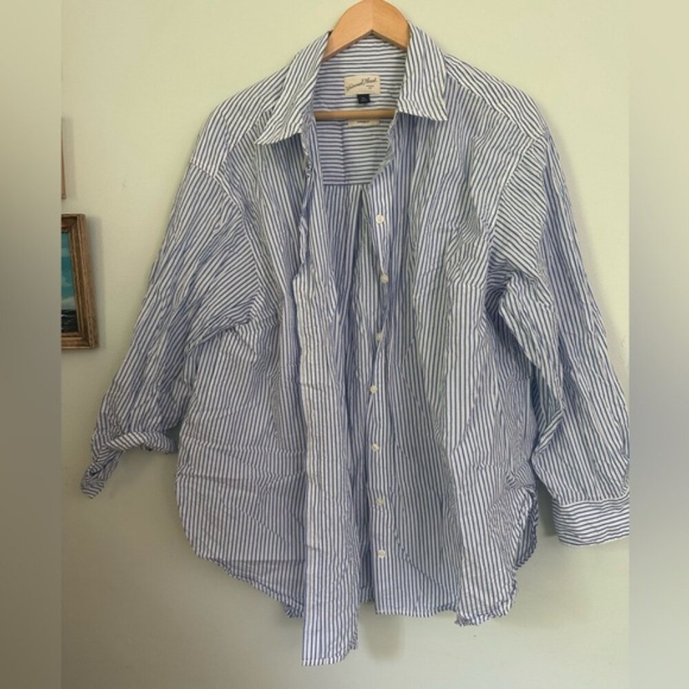 Oversized striped cotton button down